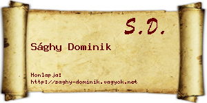 Sághy Dominik névjegykártya